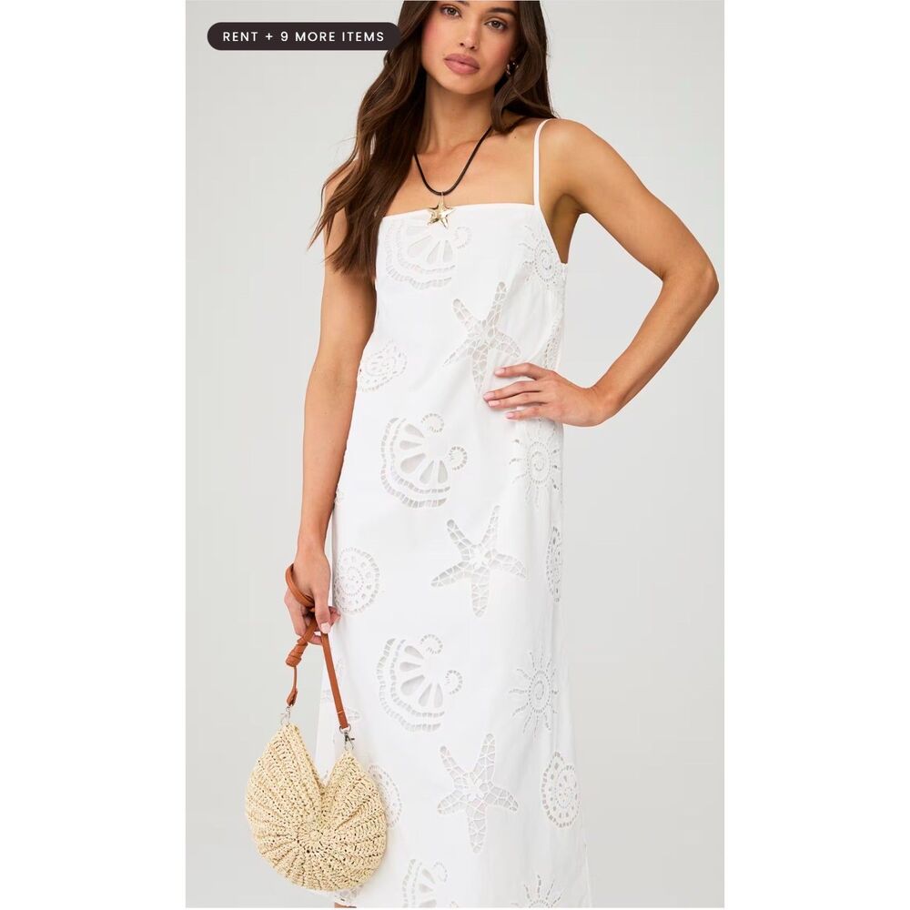 Maude Club Ciel Minimalist Midi Dress White Size XS NWT